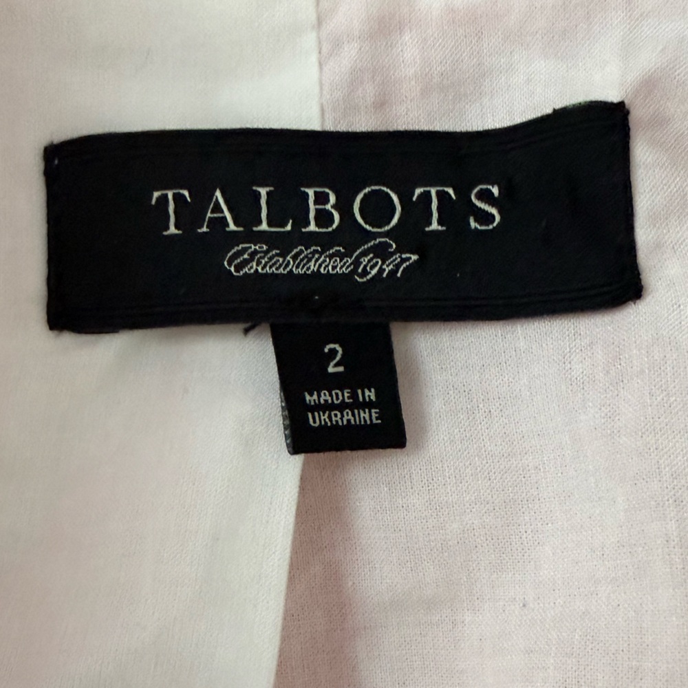 Talbots Soft Pink Linen-Blend Tailored Blazer size 2 NWOT - Picture 3 of 12